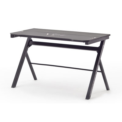 Glass Top Metal Base Computer Desk