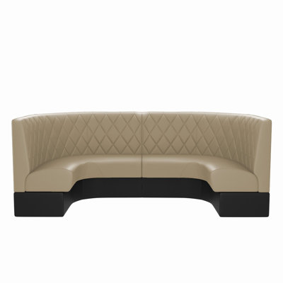 1/2 Circle U-Booth, Private Corner Booth - Stitched Diamond Tufting (Pack of Two 1/4 Circle Booths)