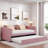 Aliasa Upholstered Daybed with Ergonomic Design Backrest and Trundle-1014203731