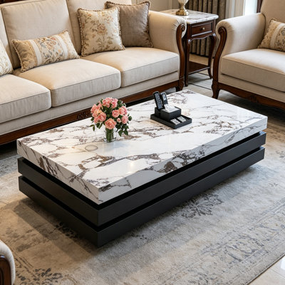 Table basse rectangulaire en ardoise
