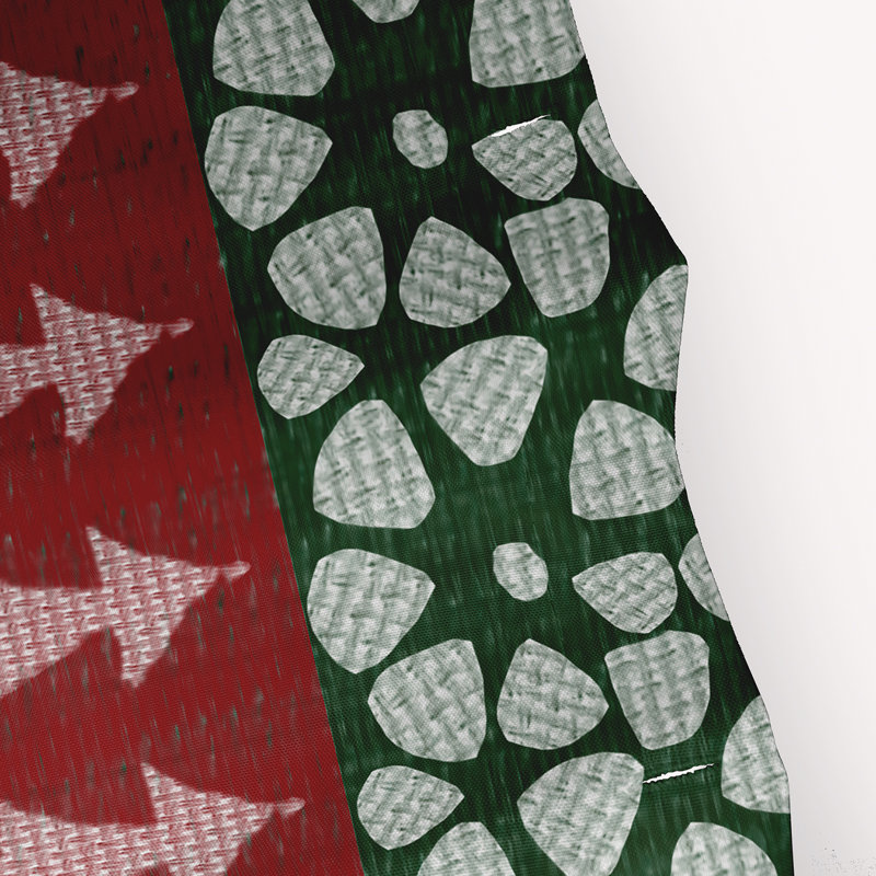 Rideau de douche simple Asuna Fair Isle, Rouge