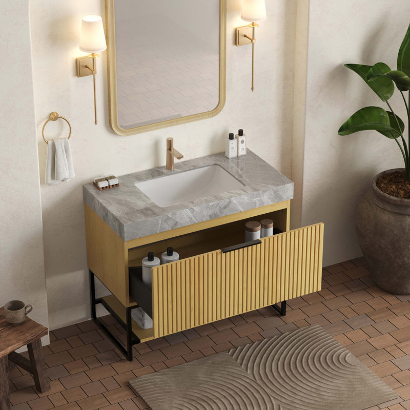 Meuble-lavabo 36 po avec lavabo, Naturel, 36"