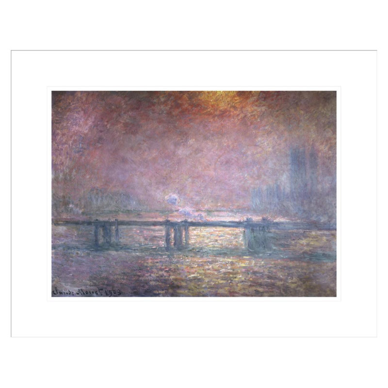 «The Thames at Charing Cross» par Claude Monet, impression giclée encadrée, H 17,31 po x l 21,75 po