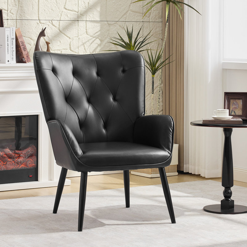 Fauteuil à oreilles Diamond, Noir