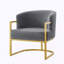 Chaise de lecture rembourrée avec structure en métal doré Modern Accent Chair-130549787