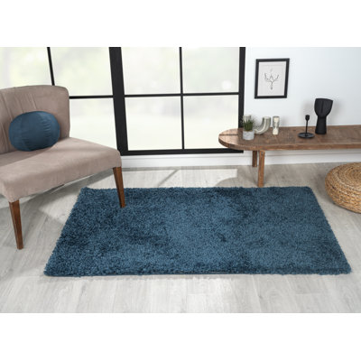 Shaggy Lush Dark Blue Rug