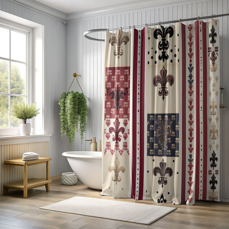 Rideau de douche Ornate Damask - Premium, H 74 po x l 71 po