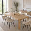 Table de salle à manger Rimini 63 po en bois d'acacia massif, fini naturel, montage facile, 6 couverts-1133526210-1133526239