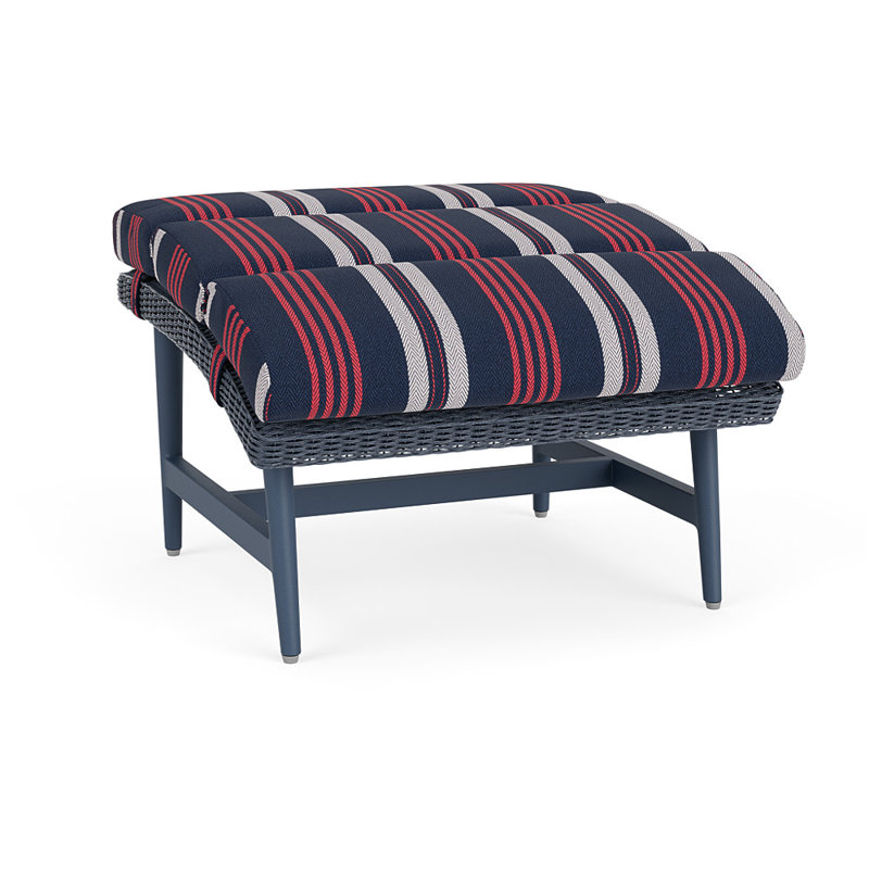 Cascade Outdoor Ottoman, Berkely Hall Navy, Denim Blue