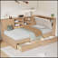 Lit de jour en bois en L avec rangement, bibliothèque, tête de lit tapissier et chargement USB pour les petits espaces-1622121019-1622121017