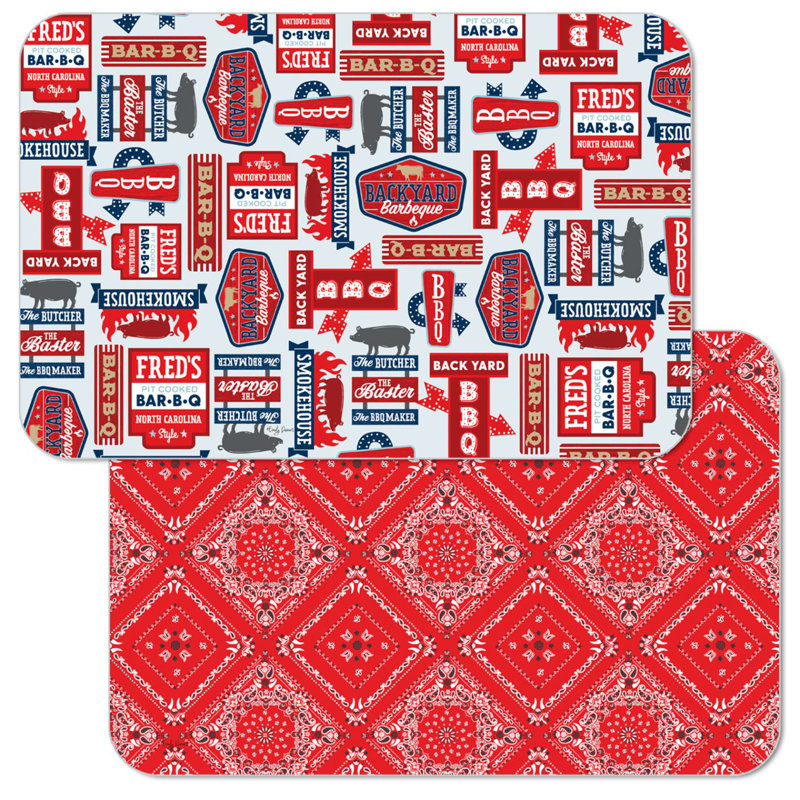 BBQ Life 4-Pack Reversible Easy Care Placemats
