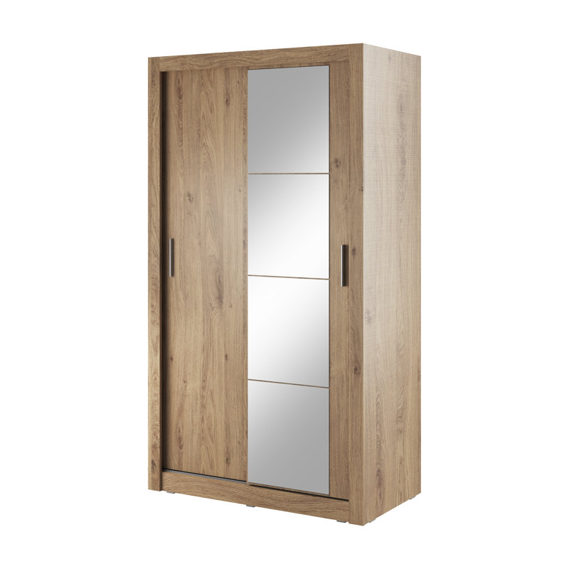 Tourville 2 Door Manufactured Wood Wardrobe, Oak, 215cm H x 120cm W x 60cm D