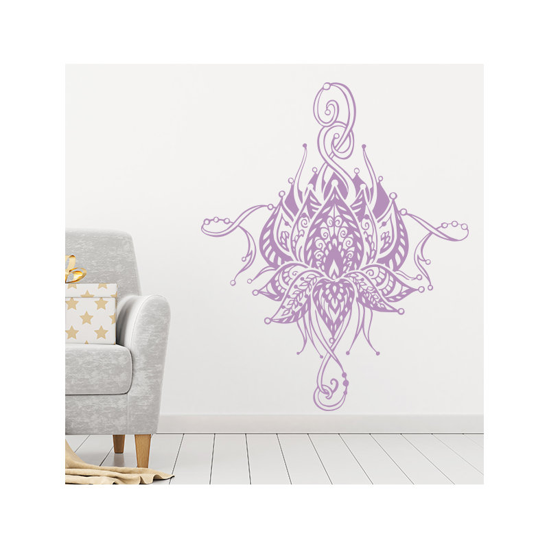 Décalcomanie murale fleur lotus Buller, Lilas