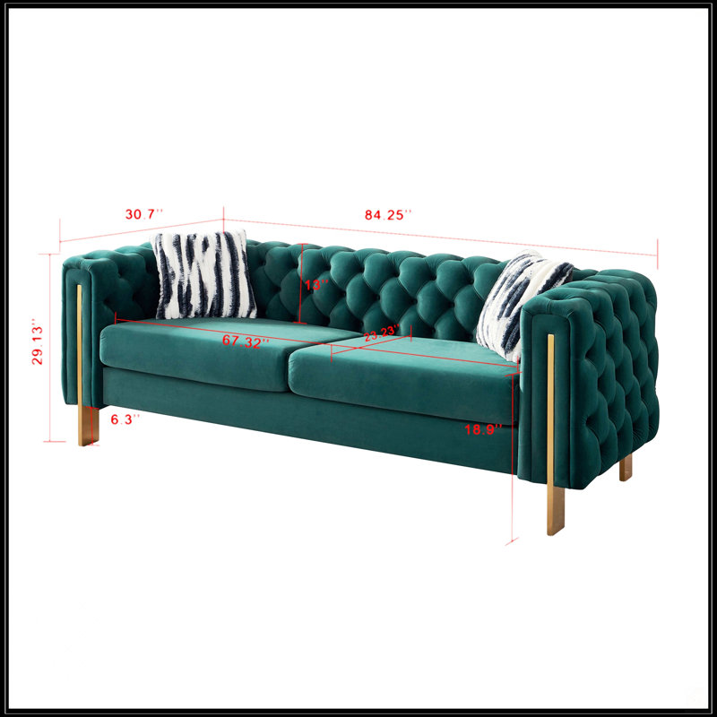 Canapé de salon Chesterfield, Vert