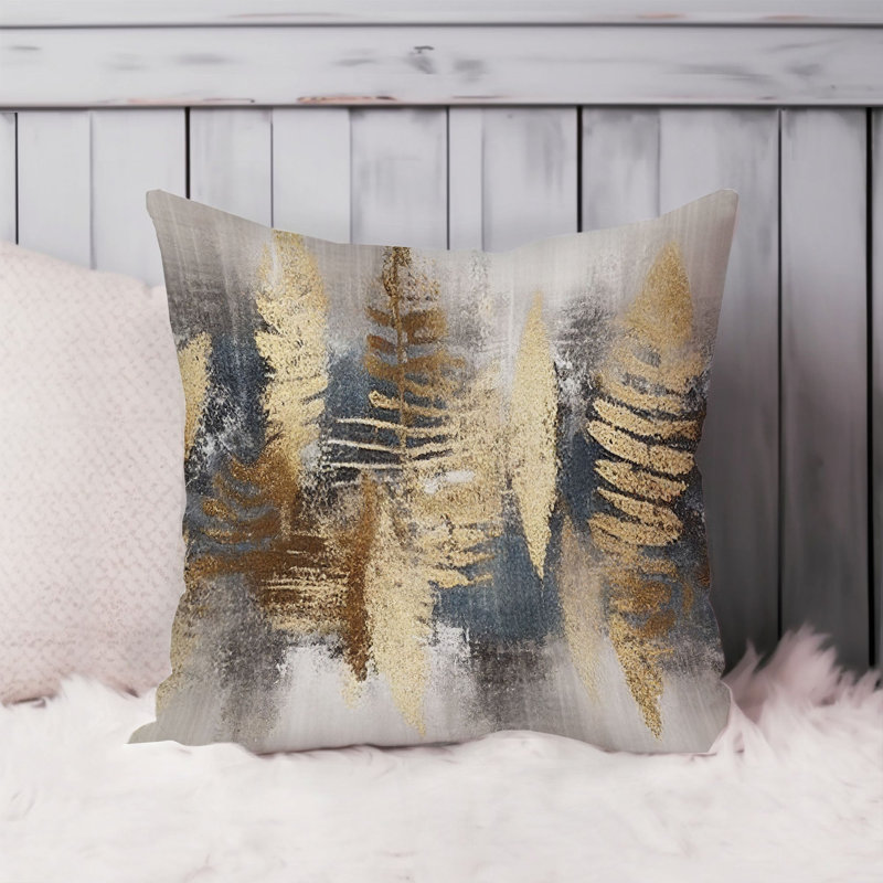 Botanical Golden Forest Trees Transitional, 20"H x 20"W