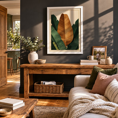 Golden Leaf Study Botanical - Framed Print
