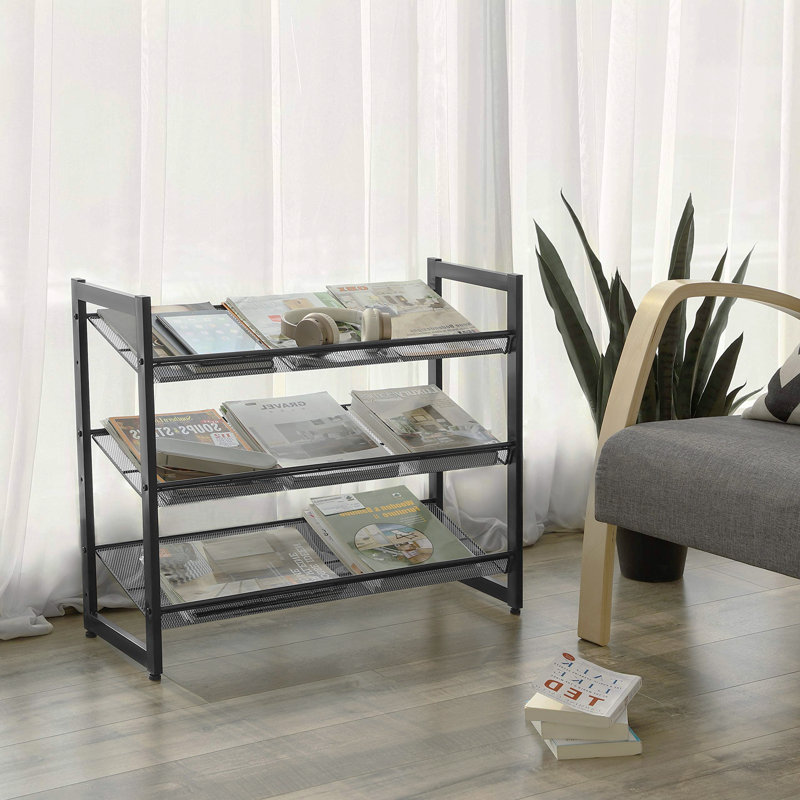 9 Pair Stackable Shoe Rack, Black
