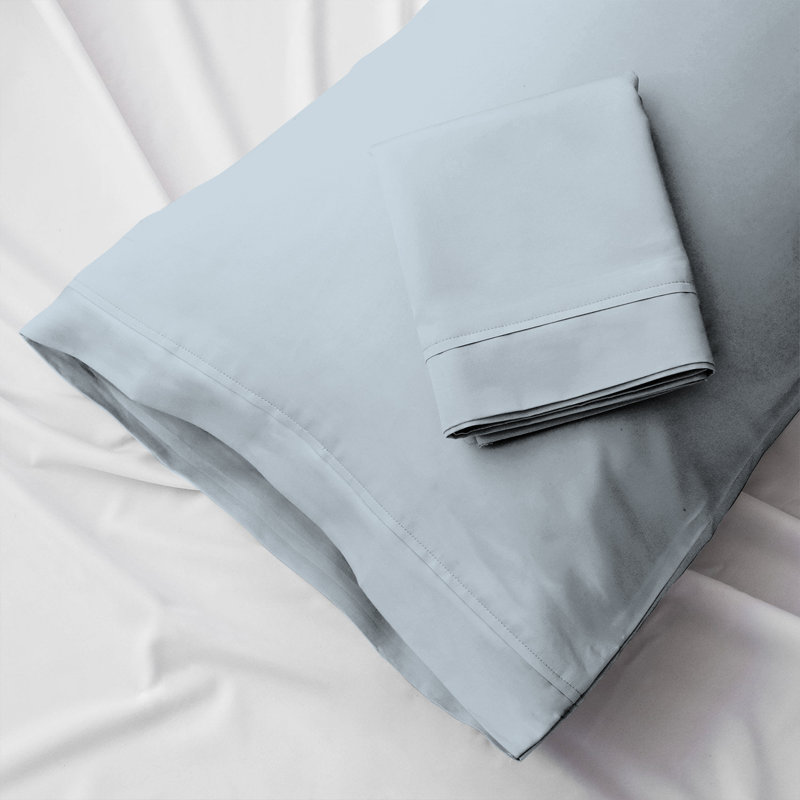 Light Blue King Size Cotton Sateen Pillowcase Set