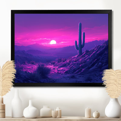 Lavande, cactus au crépuscule II - cactus, art mural