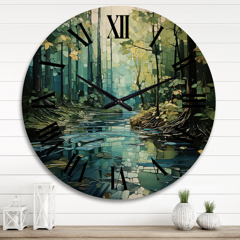 Horloge murale en bois massif Makailey, Très grand