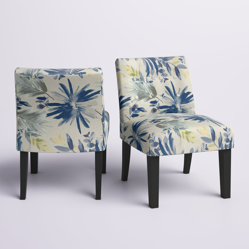 Scolley Upholstered Slipper Chair, Ocean Floral 100% Polyester