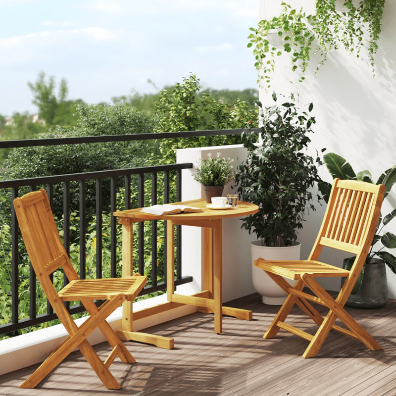 Rectangular 3 - Piece 2 - Person 35.4 in L Outdoor Table Set