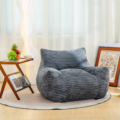 Oversized Comfy Bead-Filled Bean Bag Chair With Armrests For Ultimate Relaxation And Comfort In Living Rooms, Bedrooms, And Dorms