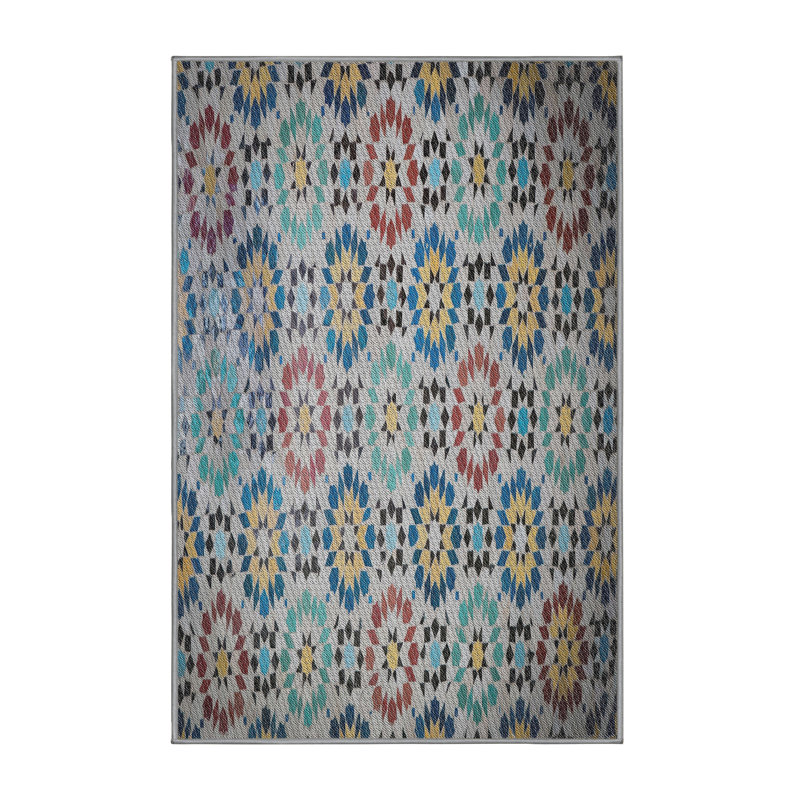 Tapis vert/brun/rouge tissé à la machine, Tapis de couloir 2 pi x 5 pi