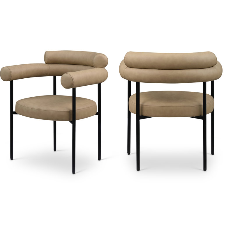 Vedehi Vegan Leather Dining Chair, Tan Vegan Leather