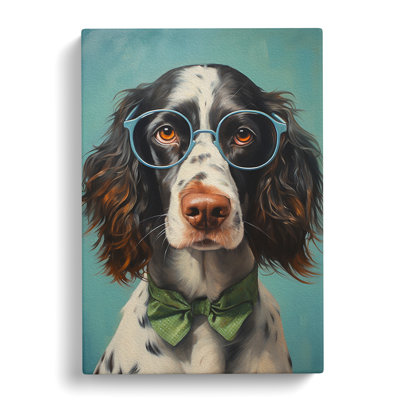 English Springer Spaniel With Glasses - No Frame Print