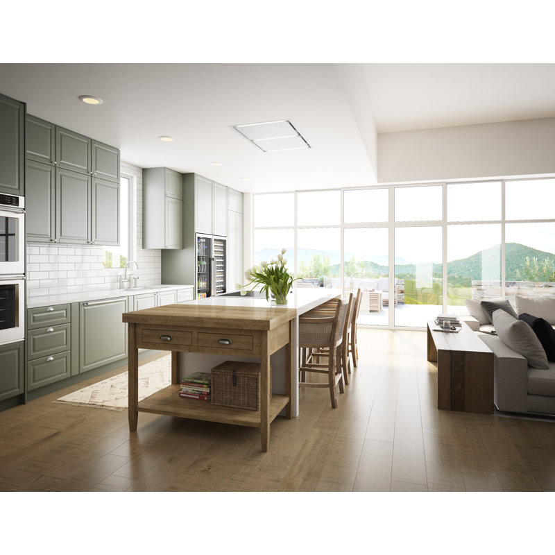 Zephyr Lux 43 in. Island Range Hood with LED Lights, White