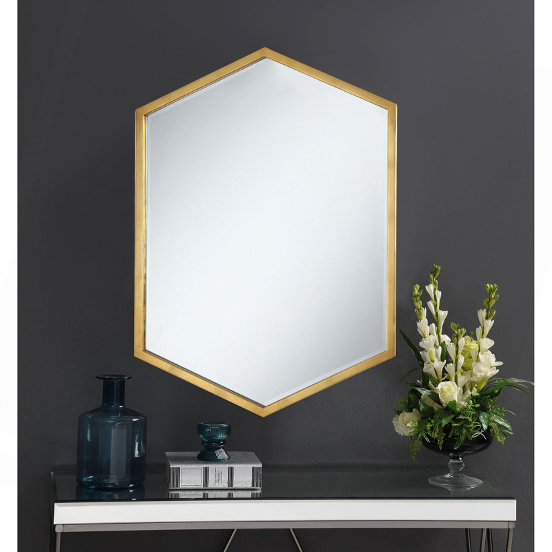 Gold Hexagonal Wall Mirror