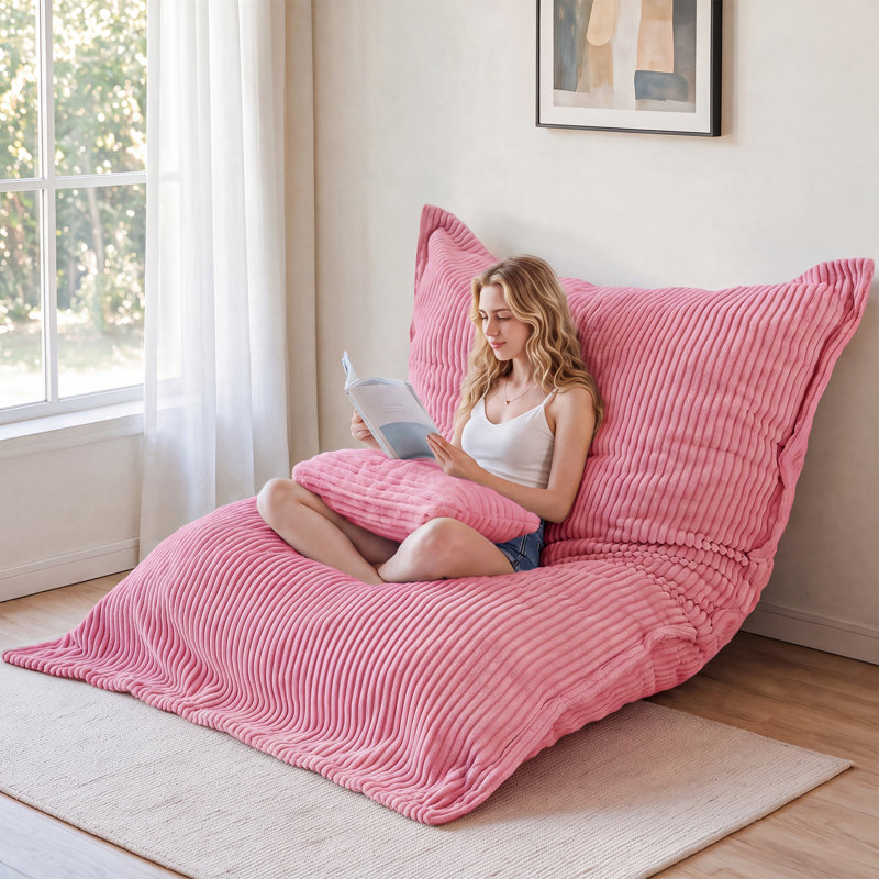 Pouf rose 3 en 1, Pink Corduroy
