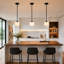 Suspension moderne en verre de 5,9 pouces 1 lumière, réglable