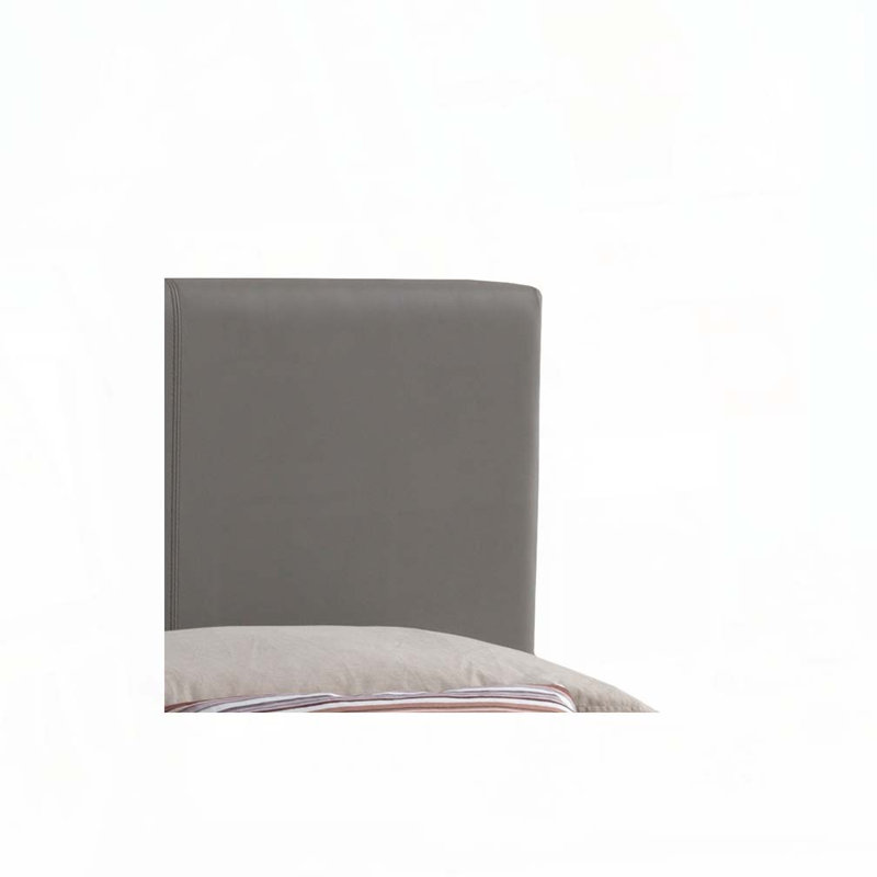PU Faux Leather Upholstered Bed, Twin, Light Gray
