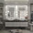 Molly Black Metal Framed LED Front Light and Backlit Anti-Fog Wall Bathroom/ Vanity Mirror-465619285-446881513