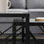 Belfort Set of 3 Nesting Coffee Tables Square End Tables w/ Metal Frame, Grey