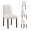 Chaise de salle à manger rembourrée en tissu à haut dossier de 17,3 po de large avec pieds en bois massif-131079336-131079340
