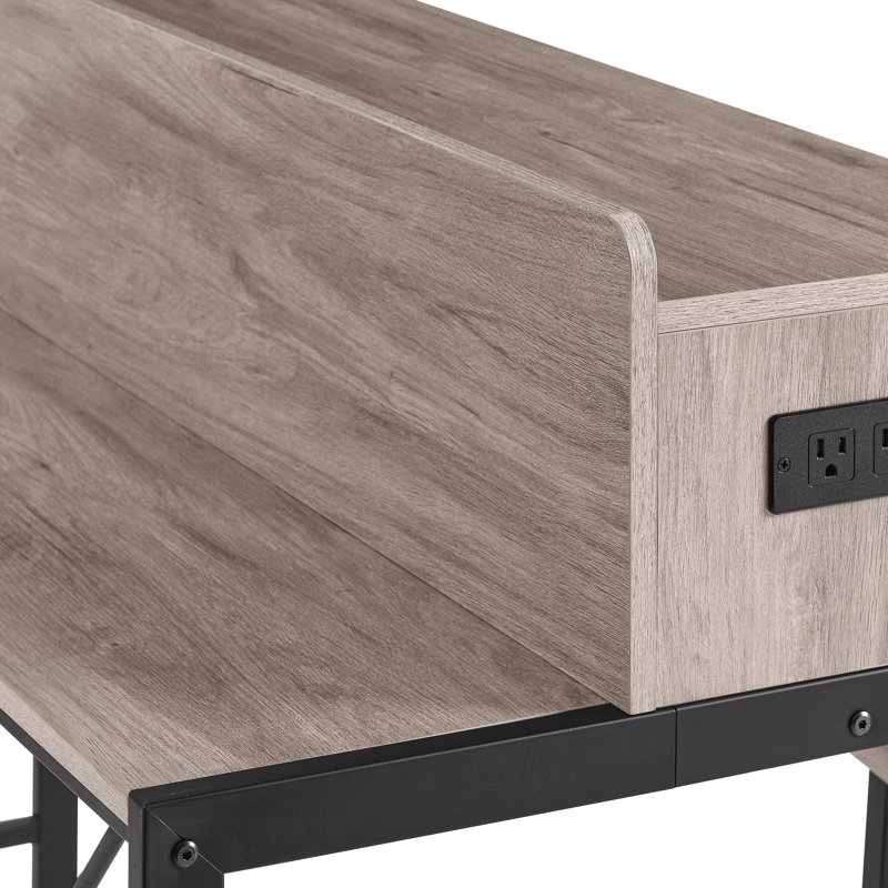 59 inch bar table, dining table, sofa table with power socket and LED light, 3 saddle stools, 4-piece bar table and chairs set for living room, dining room and kitchen