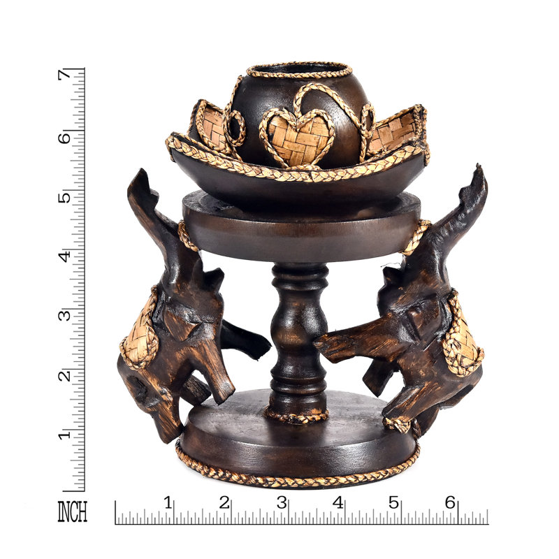7'' H Wood Tabletop Tealight Holder
