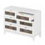 Commode en bois de style rustique avec 6 tiroirs, armoire de rangement pour chambre à coucher avec poignées en métal-1246330010