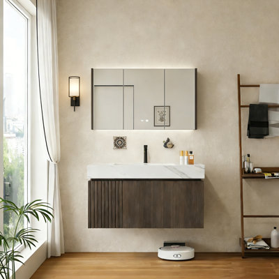 Italian-Style MURI Floating Bathroom Vanity Set,Pre-Assembled