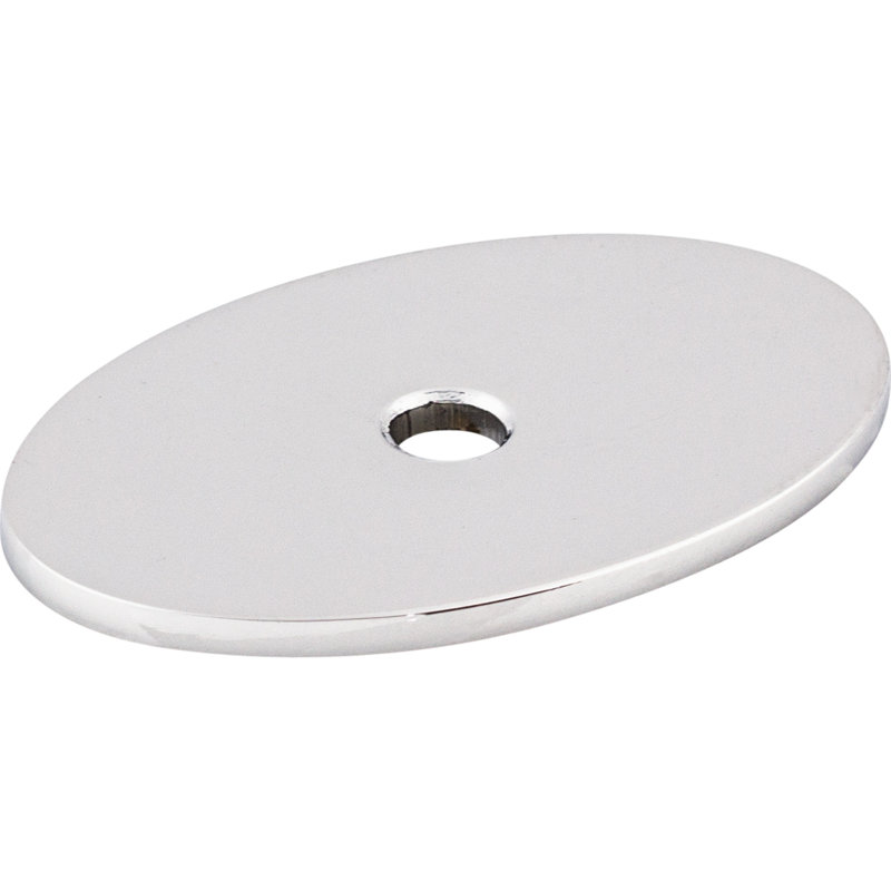 Oval  Backplate, 1.5" H x 1" W x 0.625" D, Polished Chrome