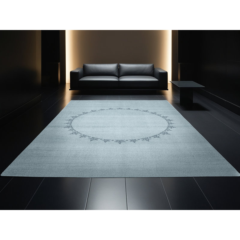 Soft Plush Feingold July 4Th Modern & Contemporary Abstract Area Rug in Blue – SkyBlue Binding, 2x4