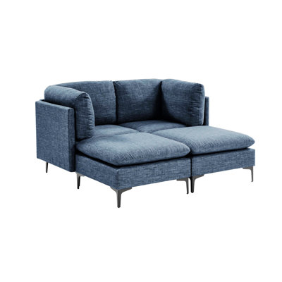 Upholstered Sectional Sofa with Metal Legs