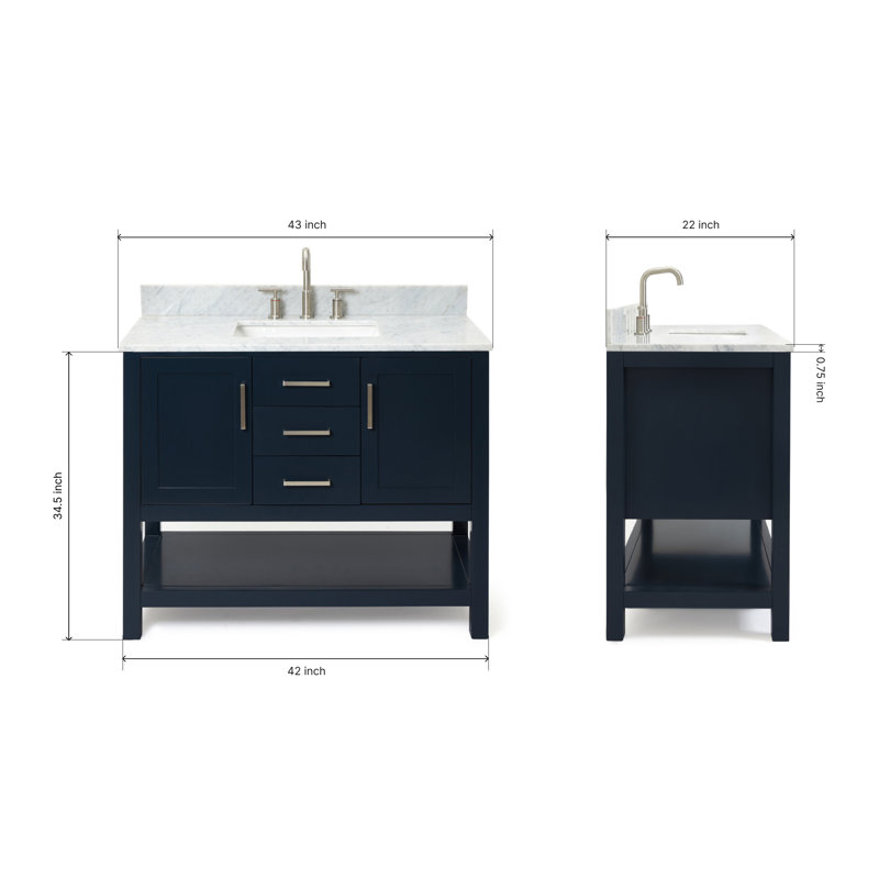 Bayhill 43'' W Single Vanity, Midnight Blue