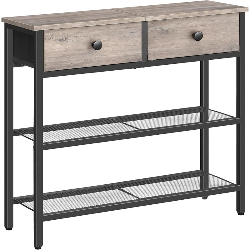 Console étroite avec 2 tiroirs en tissu, petit ...