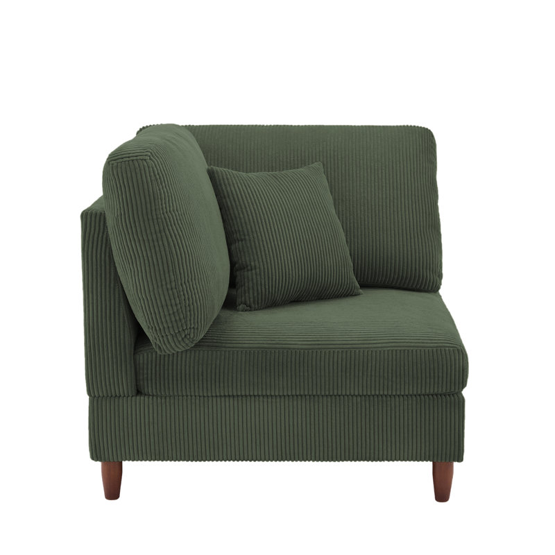 Mordecai 95Cm Wide Side Chair, Green Corduroy