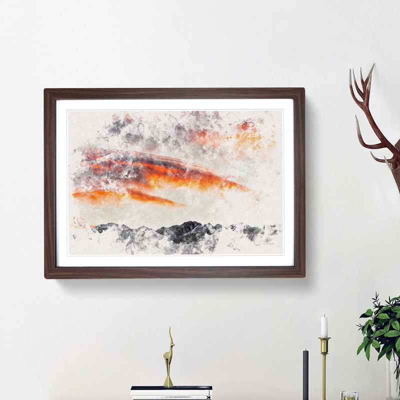 Covered with Clouds - Picture Frame Painting Print, Walnut Framed, 40cm H x 60cm W x 2cm D