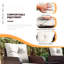Ensemble de chaises de patio 5 pièces, conversation en osier avec coussins, table basse, blanc-675951229